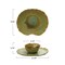 Hello Honey Stoneware Water Lily Plate with Bowl in Reactive Crackle Glaze, Green
